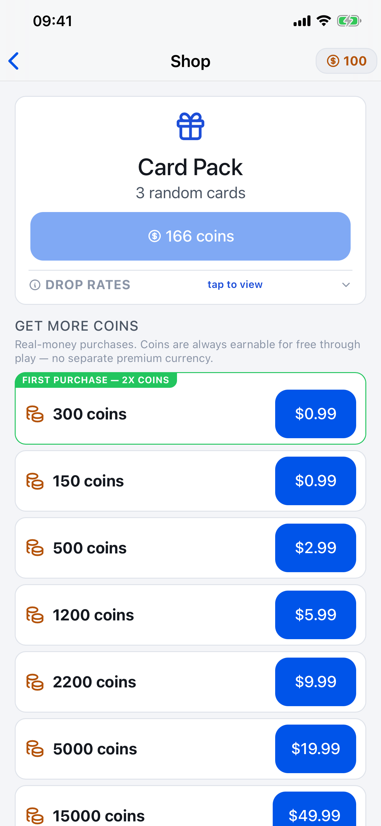 Shop screen